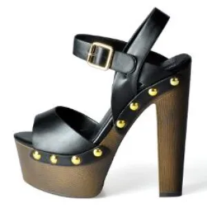 Women Sandals Wedges shoes for women high heels peep toe ankle strap platform sandals with rivet zapatos mujer