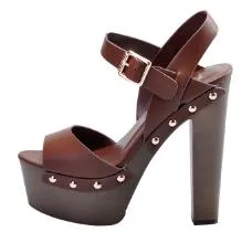 Women Sandals Wedges shoes for women high heels peep toe ankle strap platform sandals with rivet zapatos mujer