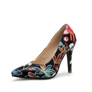 Women's Floral Print High Heel Thin Heeled Pumps