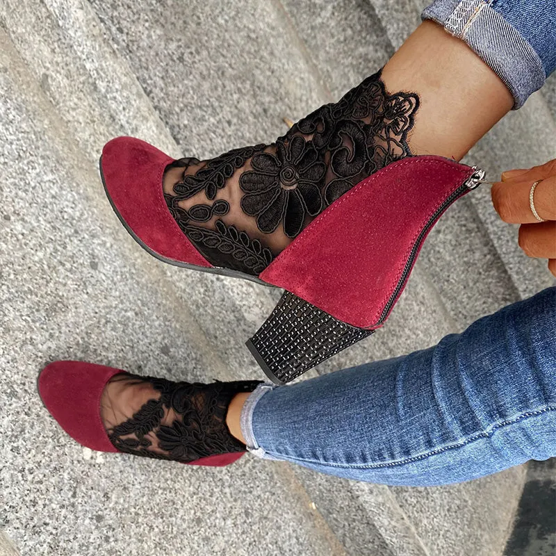 Women's Lace High Heels Sandals
