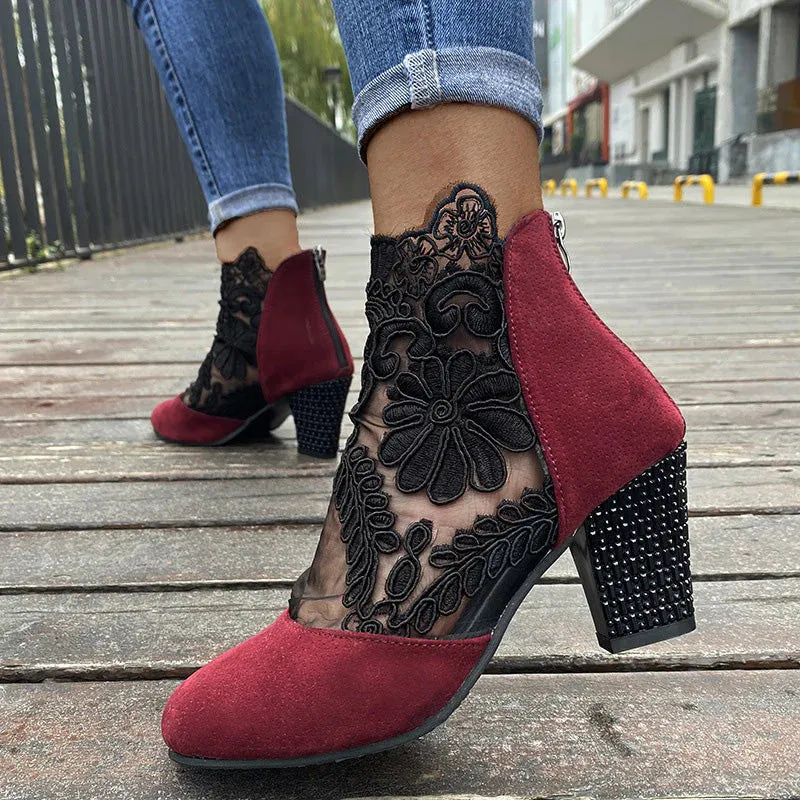 Women's Lace High Heels Sandals