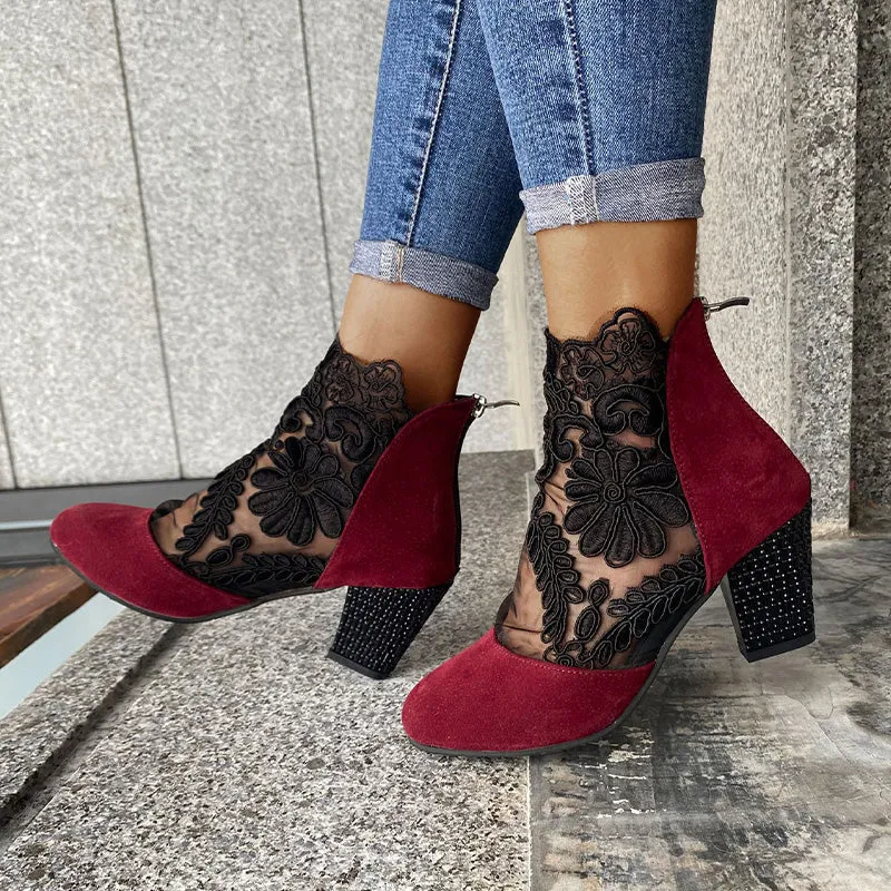 Women's Lace High Heels Sandals