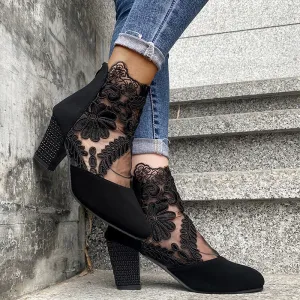 Women's Lace High Heels Sandals