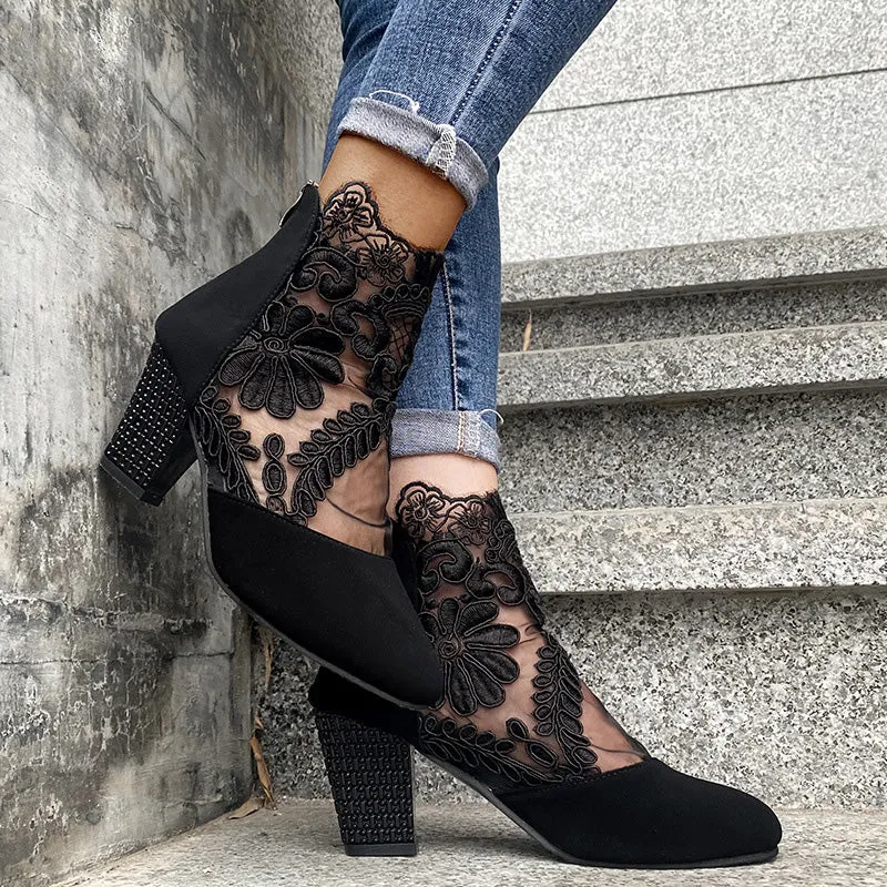 Women's Lace High Heels Sandals