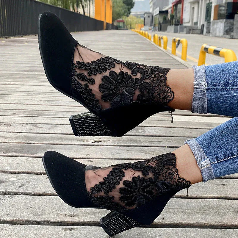 Women's Lace High Heels Sandals