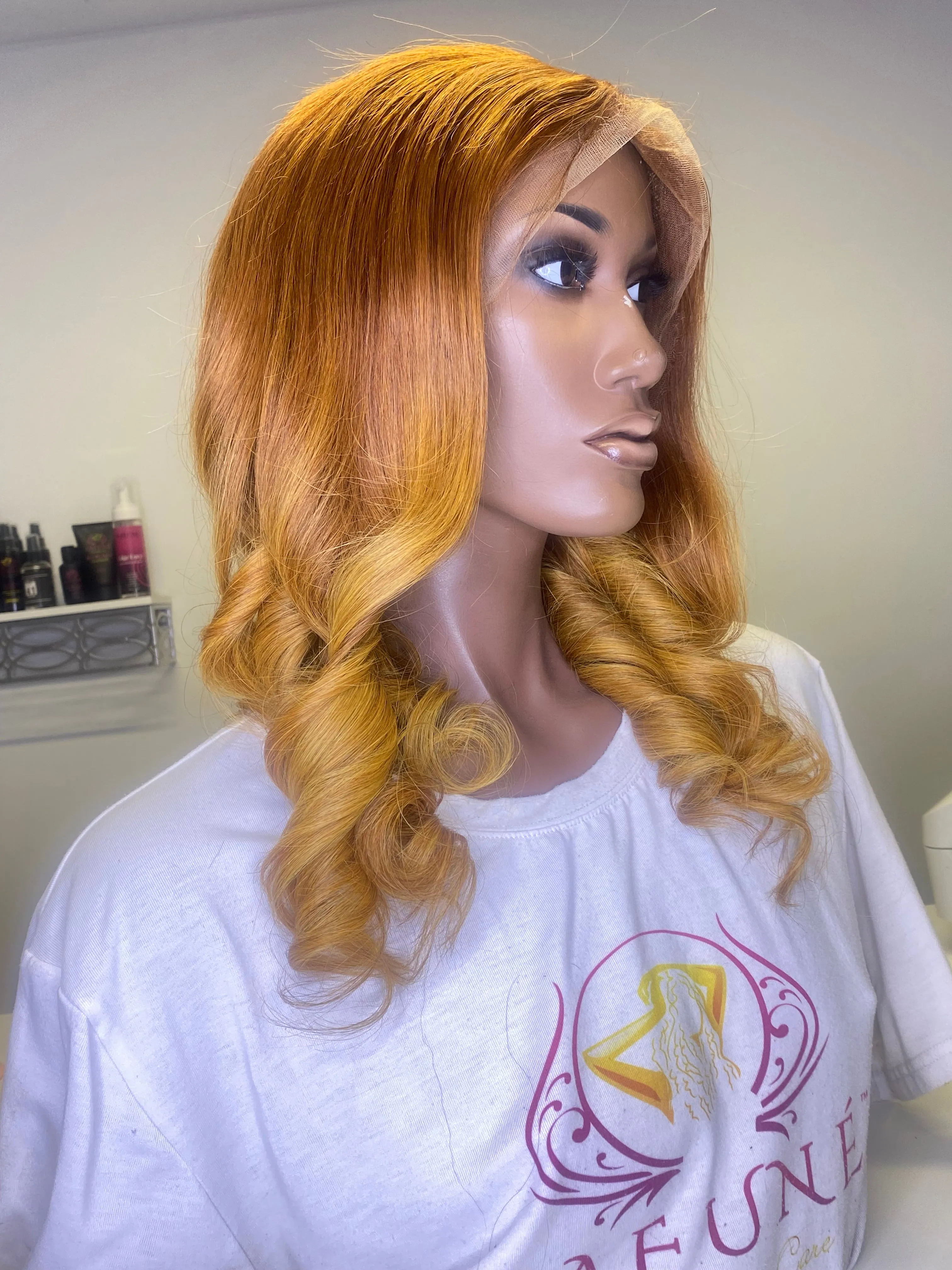 Yvonne Custom Color Brown Hair with High lights Lace Wig
