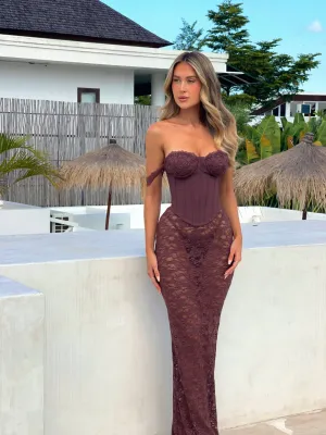 ZANA MAXI DRESS DARK MAUVE