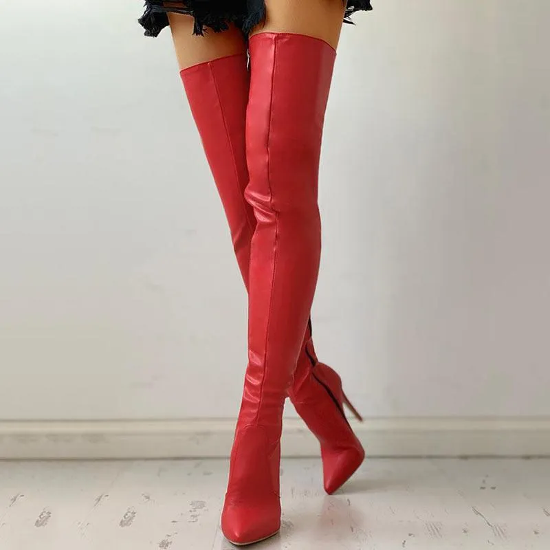 Zipper Knee-High Thin Heel Boots