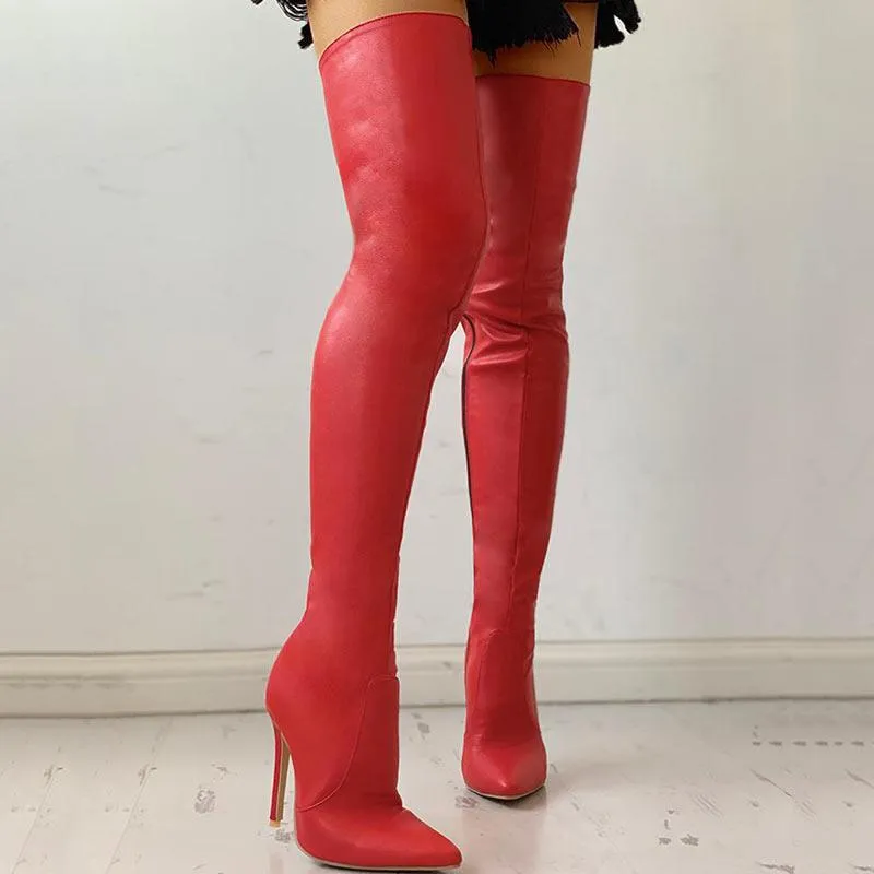 Zipper Knee-High Thin Heel Boots